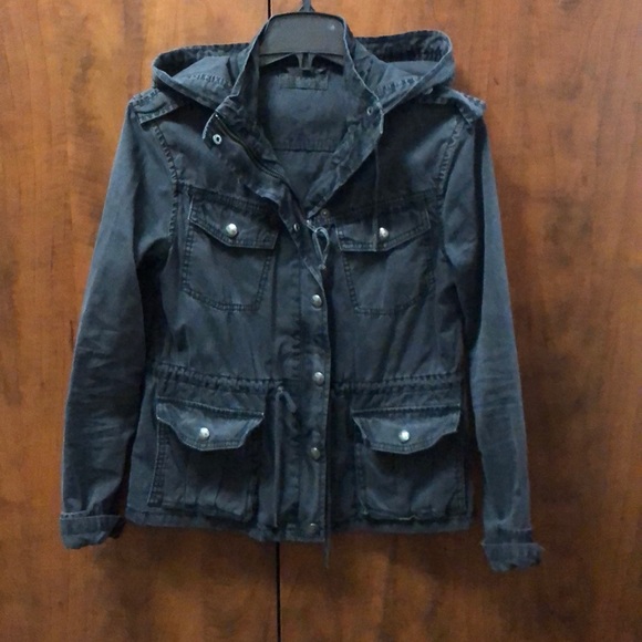 Talula Cargo style jacket w/ hoodie, Charcoal, S - Picture 1 of 4